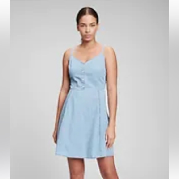 Gap Sleeveless Button-front Dress Light Wash Women’s US XS - Picture 1 of 8